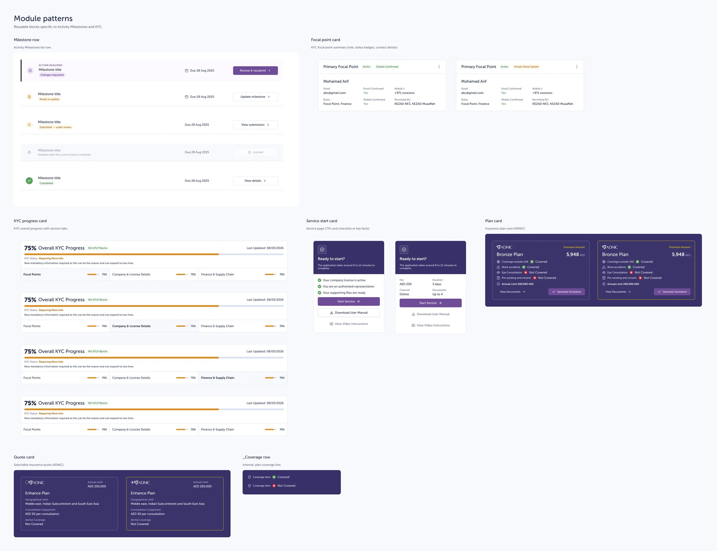 ATLP component patterns built from the tokens